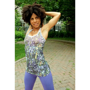 Lululemon Size 4** Cool Racerback Floral Sport Active Athletic‎ Tank Top